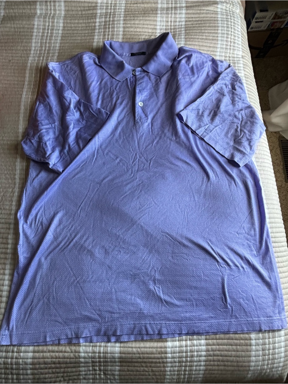 Marbas Men's Classic Polo Shirt in Lavender made in Italy XL texture golf